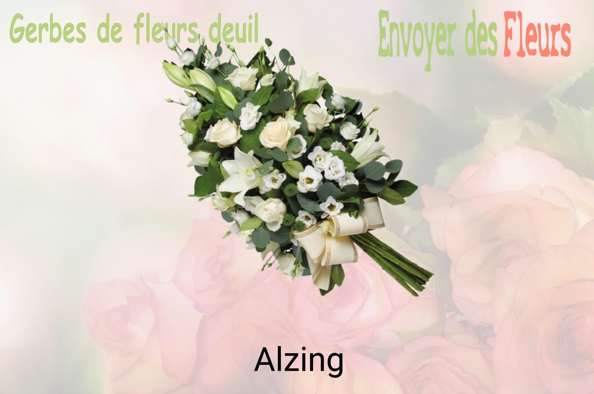Gerbe de fleurs de deuil livrée à Alzing